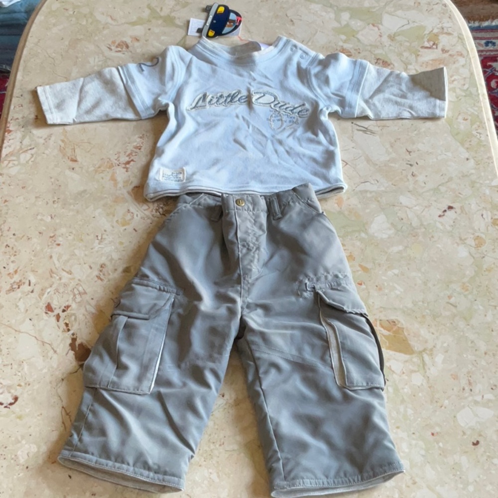 NWT Harry & Me boys padded pants and top, size 9 months
